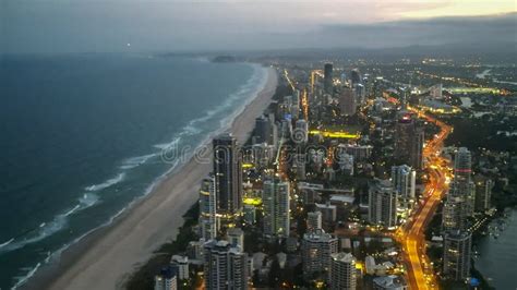 Dusk View of Surfers Paradise from the Q1 Building Stock Photo - Image of queensland, lights ...