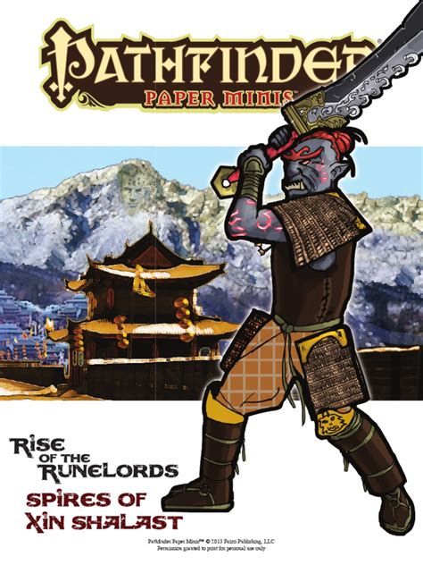 Paper Minis - Rise of The Runelords 6 - Spires of Xin Shalast | PDF | Gaming | Tabletop Games