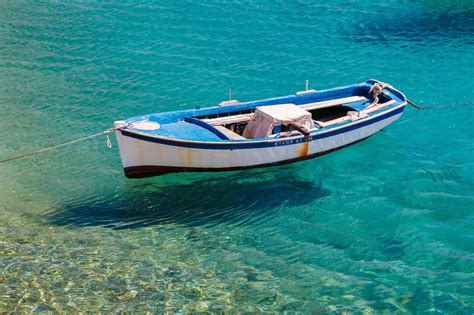 Blue White Boat Free Stock Photo - Public Domain Pictures