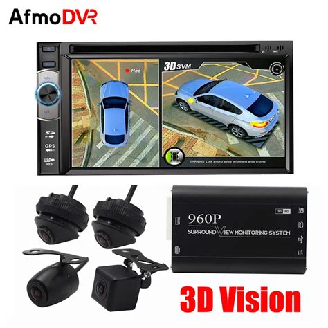 AfmoDVR HD 3D 360 Camera Car Bird View 360 Camera Car Viewing System Rearview Mirror Camera Bird ...