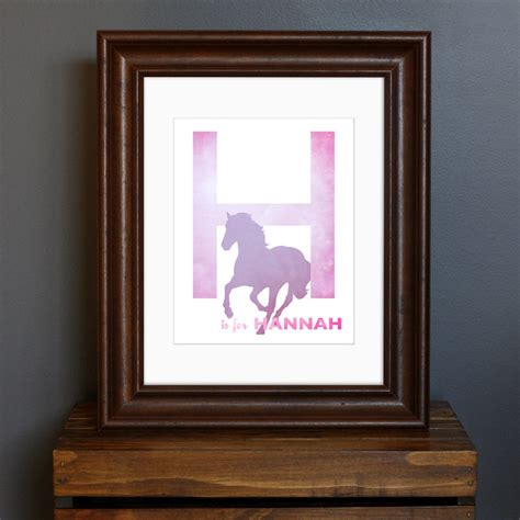 Personalized Child's Name Art Print, With Initial and Animal Pink Color ...