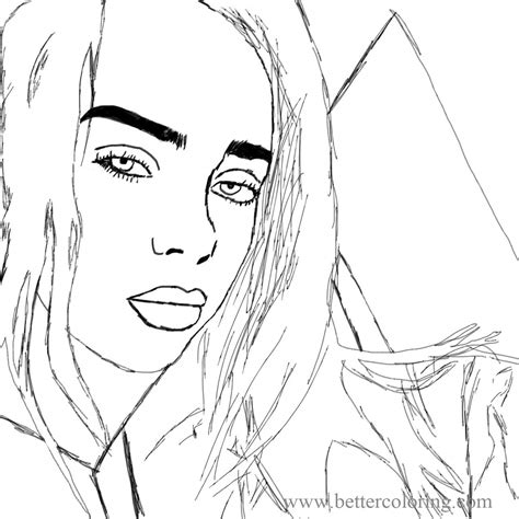 Billie Eilish Sketch Coloring Pages - Free Printable Coloring Pages