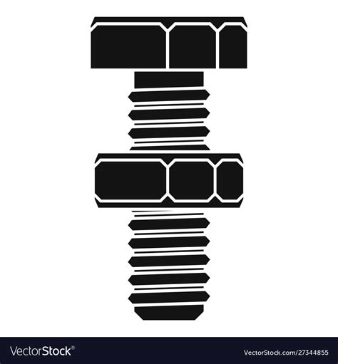 Screw-bolt nut icon simple style Royalty Free Vector Image