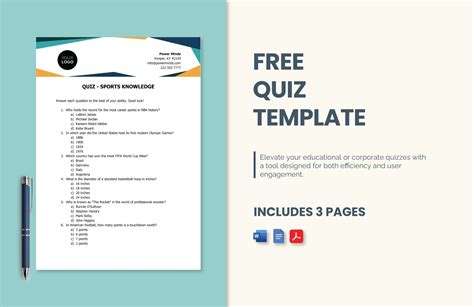 Quiz Template in Word, PDF, Google Docs - Download | Template.net