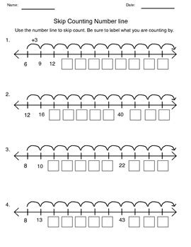 Skip Counting Numberline by Fantastic Fun Flashcard Games and More