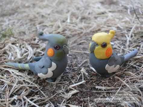 Cockatiel Figurines by The-Wandering-Bird Sculpture Clay, Sculptures, Clay Crafts, Arts And ...