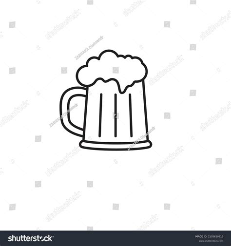 Beer Mug Vector Outline White Background Stock Vector (Royalty Free ...