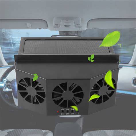 Qiilu Portable Solar Powered Car Ventilator Automobile Air Vent ...