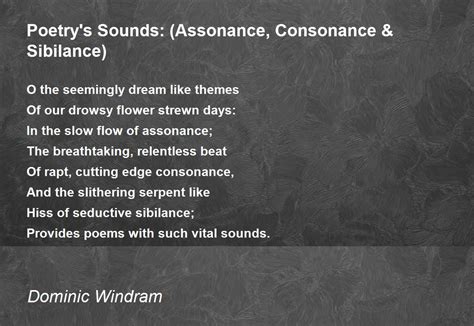 Poetry's Sounds: (Assonance, Consonance & Sibilance) - Poetry's Sounds: (Assonance, Consonance ...