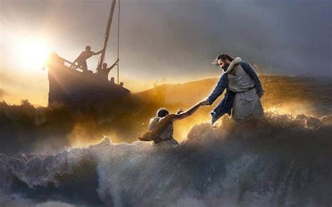 Jesus and Peter in Sea, boat, Christ, Peter, disciples, storm, Jesus, sea, HD wallpaper | Peakpx