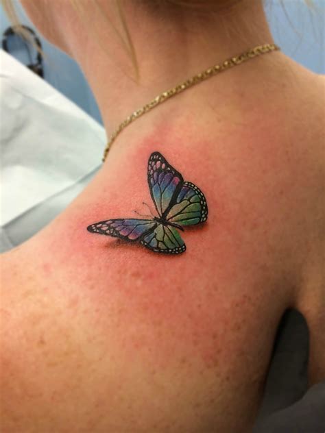 3-D butterfly on shoulder tattooed by Chris Burke at Serenity Ink Milwaukee, Wi - Imgur ...