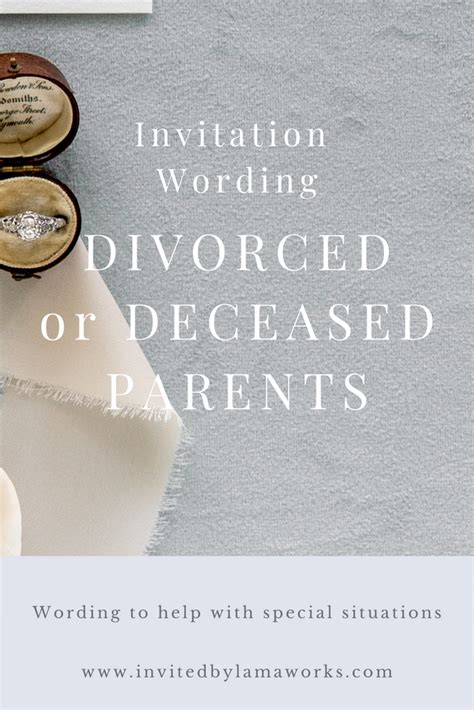 Tricky Wedding Invitation Wording - Divorced or Deceased Parents | Planning Tips and more ...