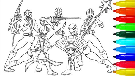 Power Rangers Samurai Coloring Pages | Lessons Coloring Pages | Coloring Markers - YouTube