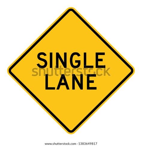 Single Lane Road Sign Clipart Stock Vector (Royalty Free) 1383649817