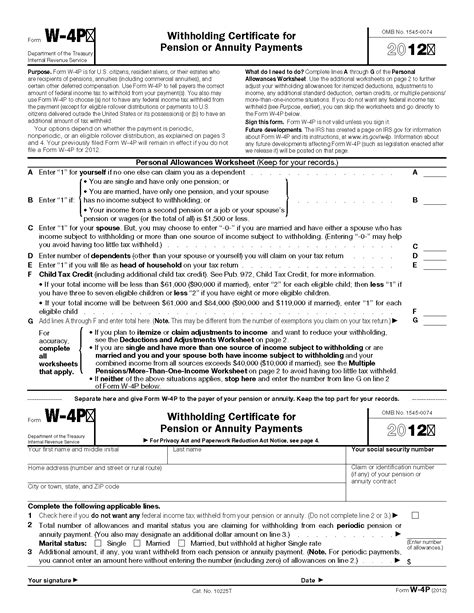 Oregon W-4 Worksheet 2024