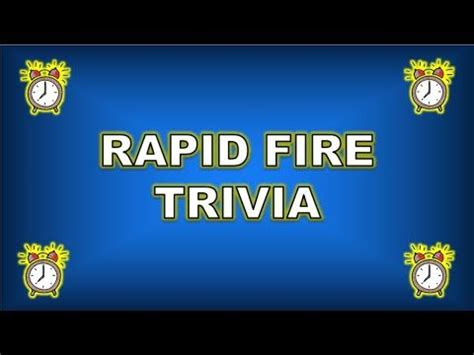 (No.63) Rapid Fire Trivia Questions: You're a genius if you get them ...