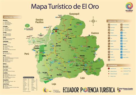 Tourist Attractions Map of (Machala) El Oro, Ecuador - PlanetAndes