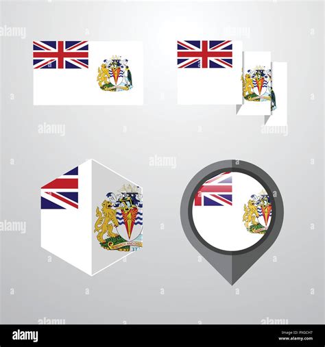 British antarctic Territory flag design set vector Stock Vector Image ...