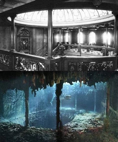 The grand staircase of Titanic before and after : submechanophobia | Titanic ship, Titanic ...