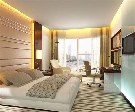 Modern Hotel Room Interior Design Modern Hotel Room Interior 3d Scene ...