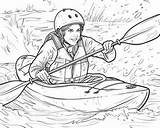 Kayaking Coloring Pages sketch template