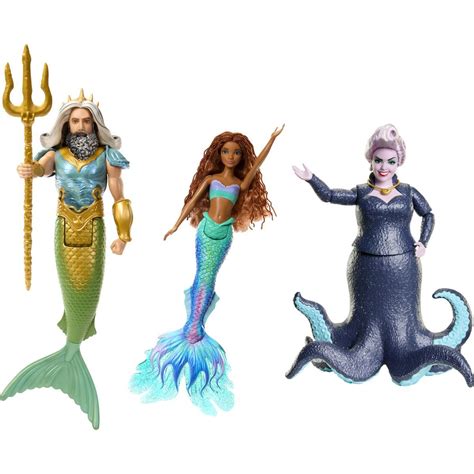 Mattel Disney Princess sada 3 ks panenek Malá mořská víla, Ursula a Král Triton | 4KIDS.cz