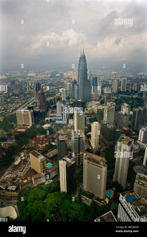 Malaysia, Kuala Lumpur, View from KL tower with Petronas Towers Stock ...