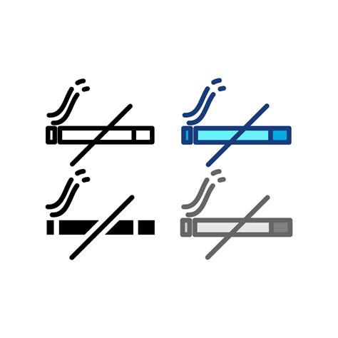 Smoking ban related vector icon set. Well made sign in thin line style ...