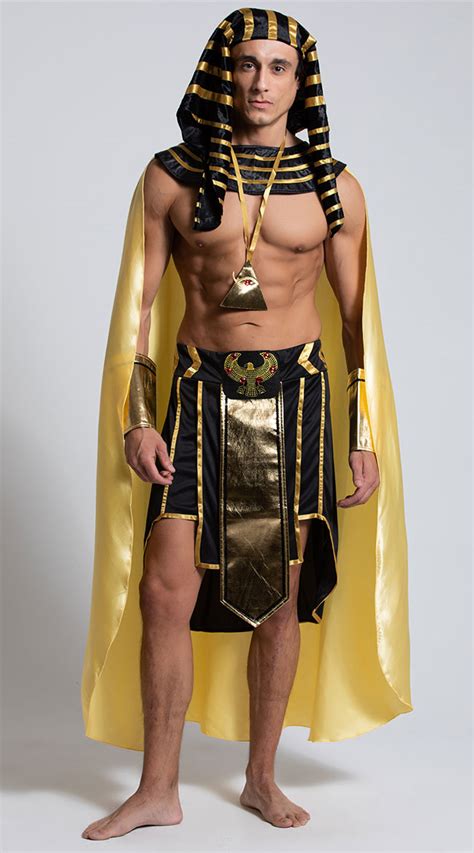 King Of Egypt Costume, Gold and Black King Of Egypt Costume, Men's Egyptian Gold Costume