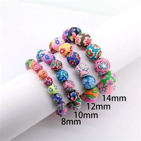 300pcs 10MM Clay Beads Patterned Colorful Decorative Charm Beads Spacer Beads Loose Beads for ...