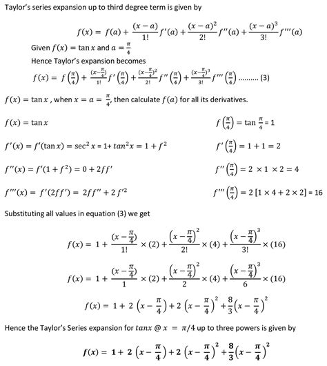 Expand tan x in Taylor’s Series up to three in powers of (x-π/4) – Yawin