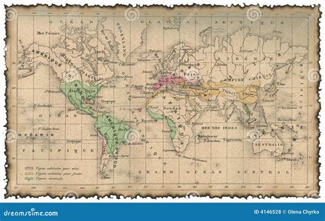 Ancient map of the world stock illustration. Illustration of blank ...