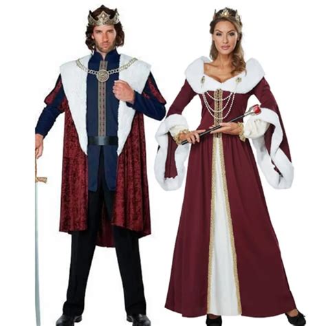 luxurious Halloween Royal retro couple costumes European court king queen Cosplay clothing ...