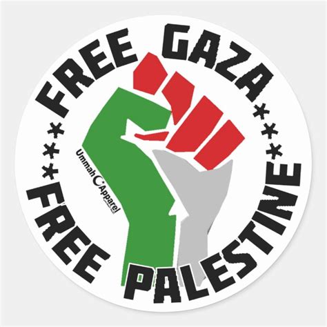 free gaza free palestine classic round sticker | Zazzle.com