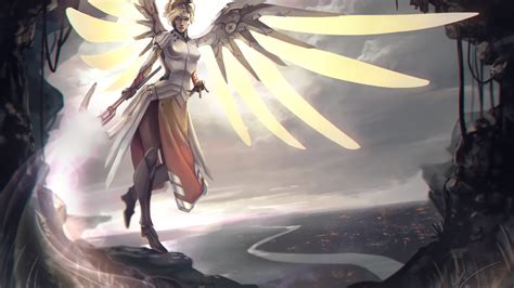 Overwatch, Mercy, Wings, Cave, Artwork, Armored, Light, - Overwatch Wallpaper Mercy - 2560x1440 ...