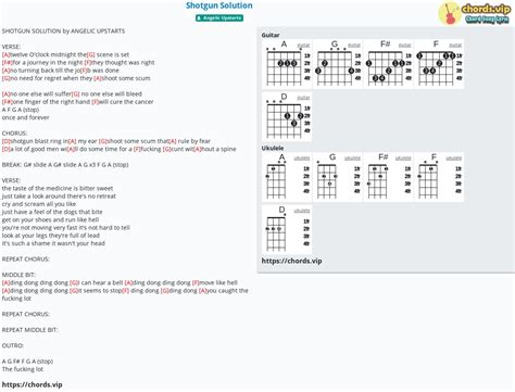 Chord: Shotgun Solution - tab, song lyric, sheet, guitar, ukulele ...