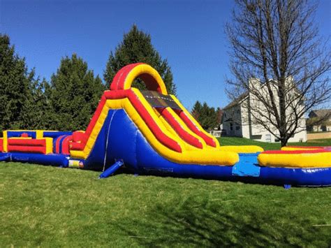 55' fun obstacle course inflatable rentals with double lane slide in northern Illinois