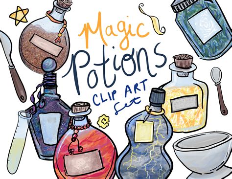 Magic Potions Clip Art Commercial Use Potion Art Pretend Play Halloween ...