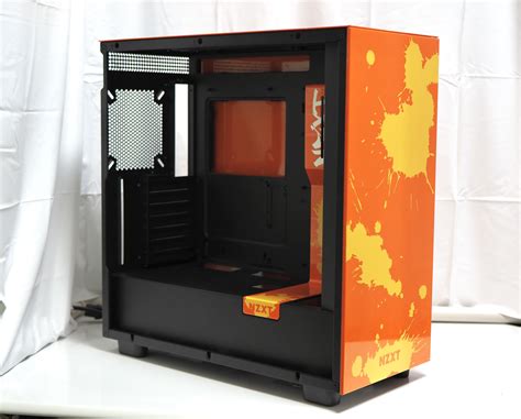 Powder coated PC case. NZXT H7 orange × yellow【splatter】 for ASRock ...