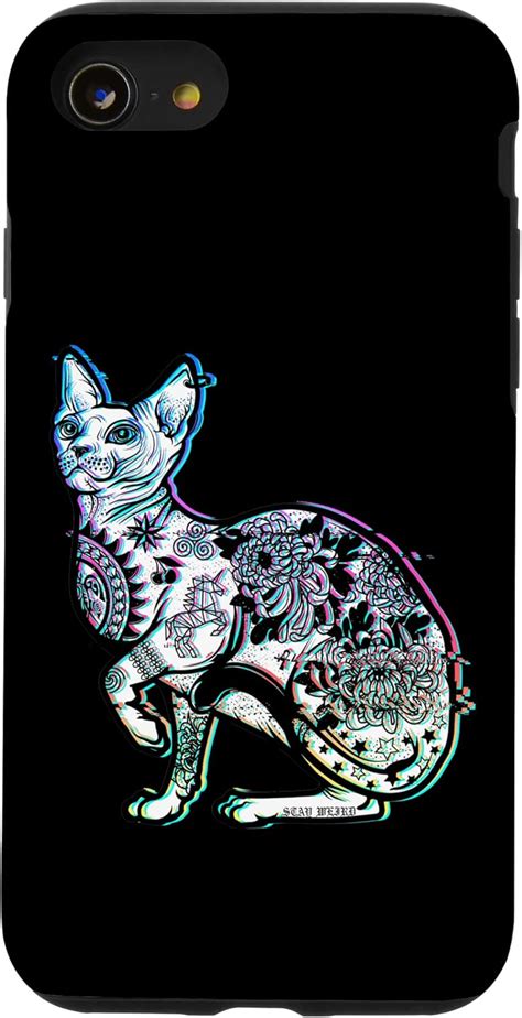 Funda para iPhone SE (2020) 7 8 Stay Weird Design Diseño de gato esfinge gótico pastel – Yaxa ...