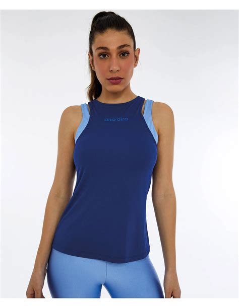 Fitness top Regata Skin Fit Alcas Duplas Azul Sodalite - Brand Alto Giro