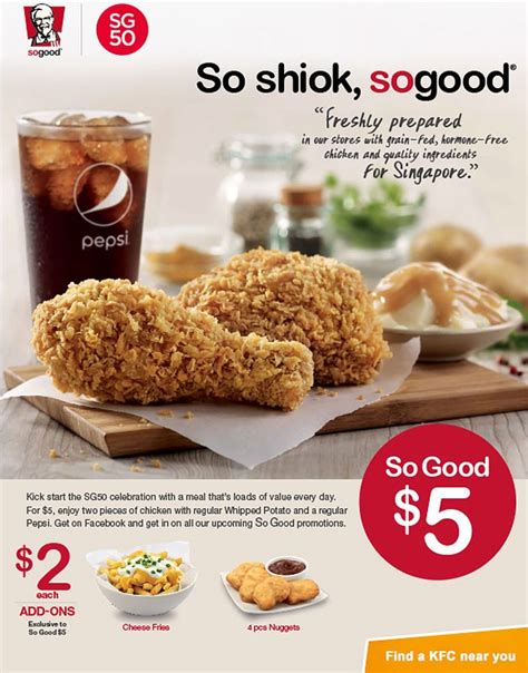 KFC 2-piece Chicken Meal is now just $5 in celebration of #SG50 | Great Deals Singapore