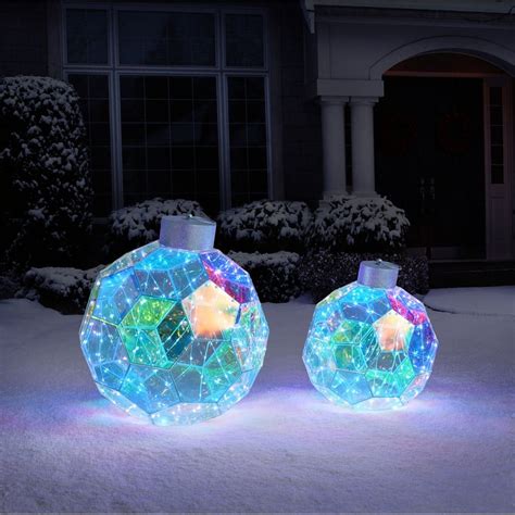 Member's Mark Pre-Lit Prismatic Ornaments, Set of 2 | ShelHealth