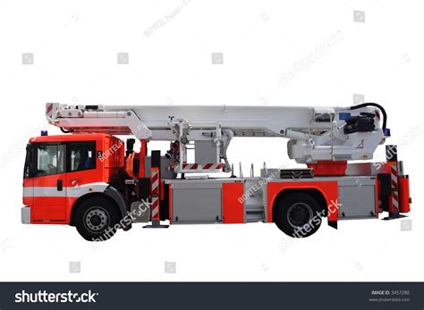 Fire Engine Ladder On White Background Stock Photo 3457280 | Shutterstock