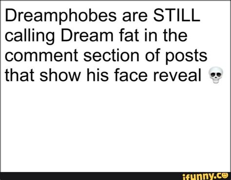 Dreamphobes are STILL calling Dream fat in the comment section of posts that show his face ...