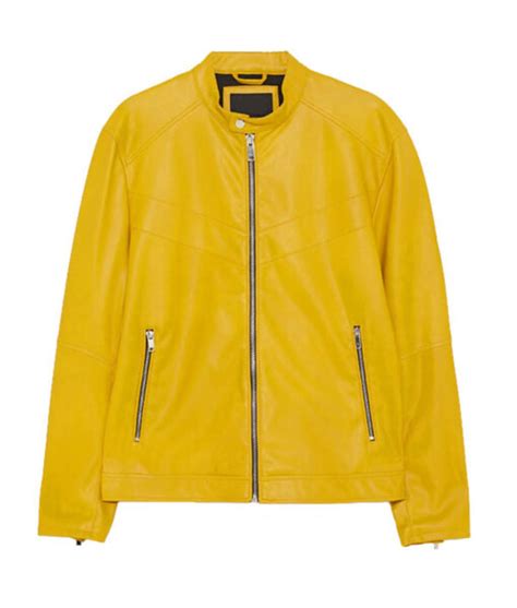 Men's Classic Yellow Faux Leather Jacket | TLC