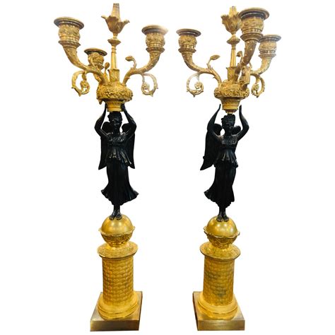 Large Pair 19th Century Classical Candelabra For Sale at 1stDibs