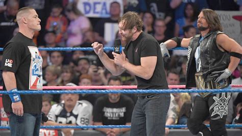 WWE Smackdown: Dean Ambrose gets better of John Cena and AJ Styles ...