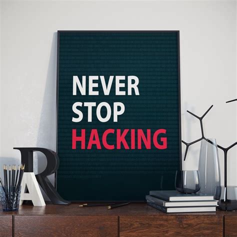 Hacking Poster Startup Art Hacker Gift Startup Gift Hacker | Etsy