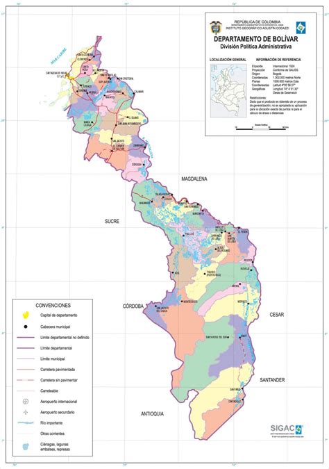 Mapa-del-Departamento-de-Bolivar-Colombia-9584 | Imágenes Totales